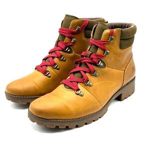 Timberland Women's Ellendale Mid Lace-Up Hiker Boots Full Grain Leather Thick Re